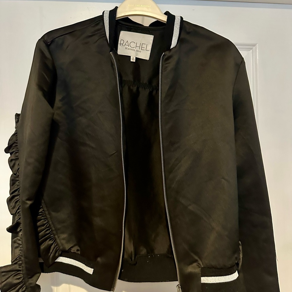 Rachel Elegant Black Bomber Jacket